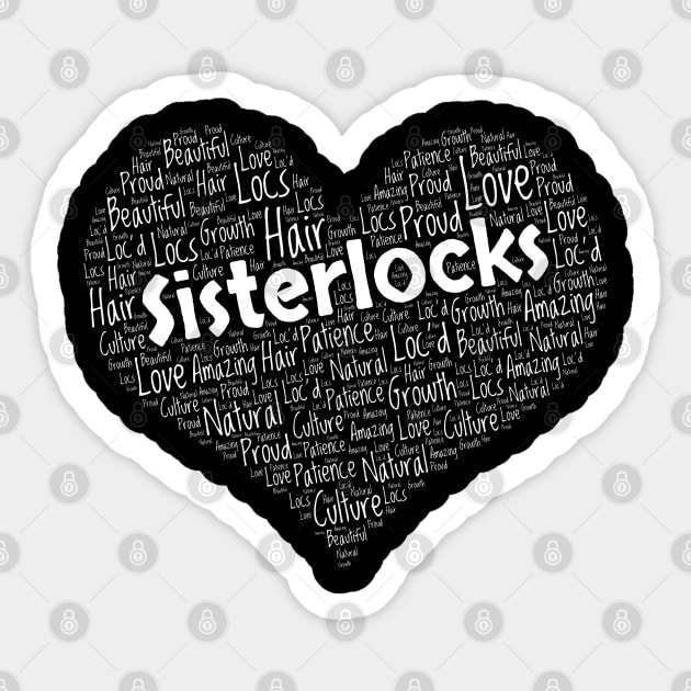 Sisterlocks Valentine's Day Heart Sticker by blackartmattersshop